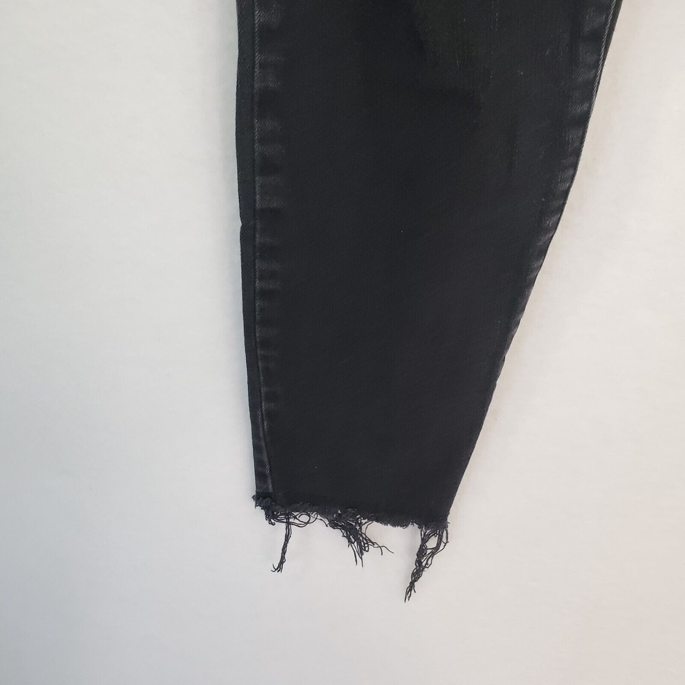 GAP True Skinny Jeans Womens Size 31 Distressed Black‎ Wash Denim Raw Hem Retro - Picture 4 of 14